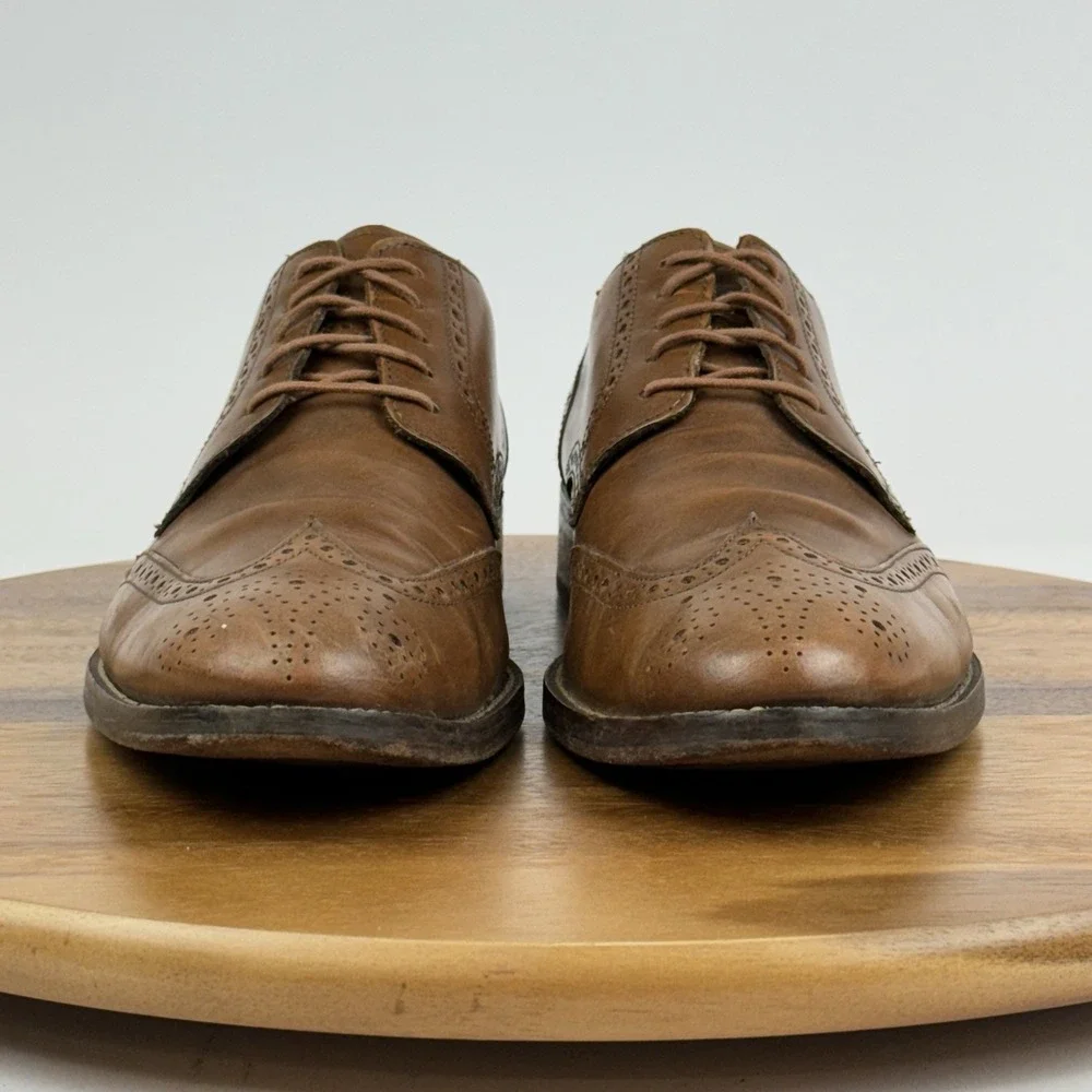 Mens Cole Haan Grand Os Madison Brown Leather Wingtip‎ Dress Oxfords Size 11.5 M